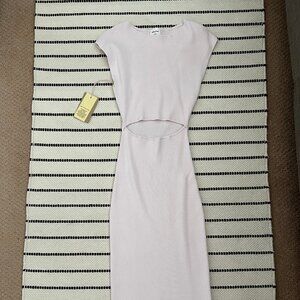 Aritzia Wilfred Free Cut-Out Knit Midi in Blush Pink